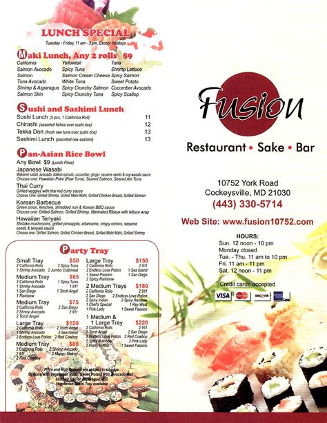 fusan restaurant|fusion restaurant menu.